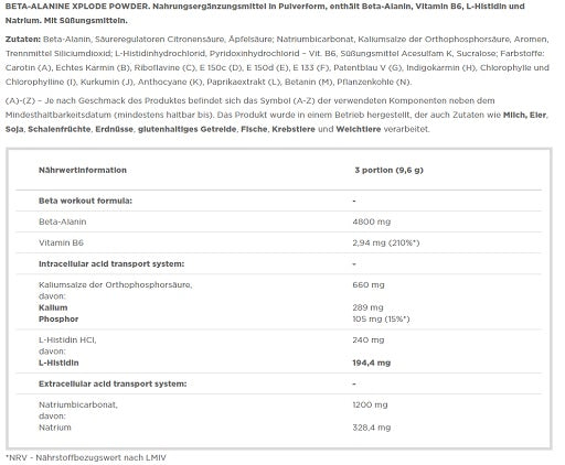 Olimp - Beta-Alanine Xplode Powder - 250G