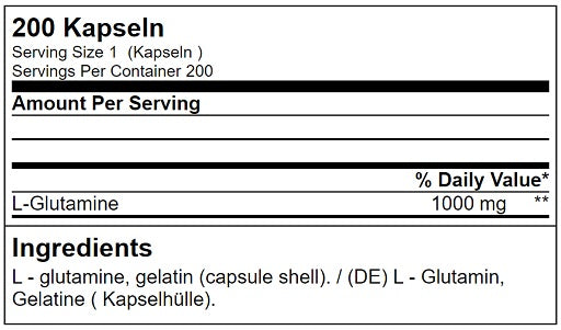 GN - Glutamine Tera Capsules - 200 Capsules