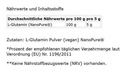 GN - Nano Pure Glutamine - 500G