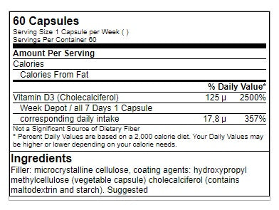 GN - Vitamin D3 5000IU - 60 Capsules