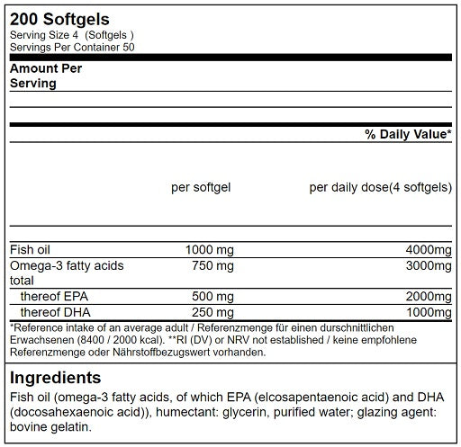 GN - Triglyceride Omega 3 Sport Edition - 200 Softgels
