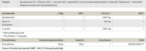 Peak - Ecdysterone - 120 Capsules