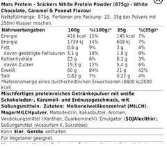 Snickers - Hi-Protein - 875G - White Chocolate, Caramel & Peanut