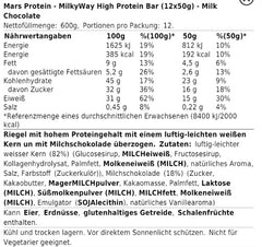 MilkyWay - High Protein Bar - 12 x 50G