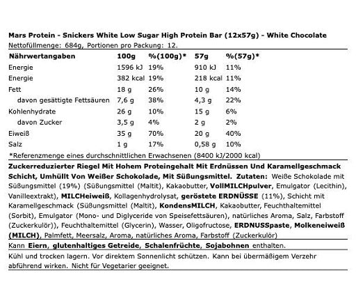 Snickers - Low Sugar High Protein Bar - 12 x 57G