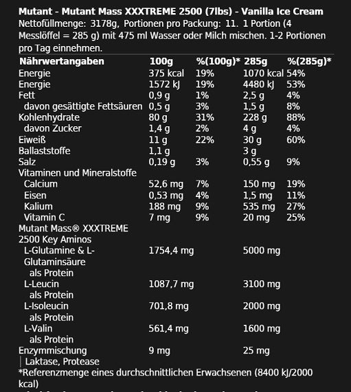 Mutant - Mass Xxxtreme 2500 - 2.72KG