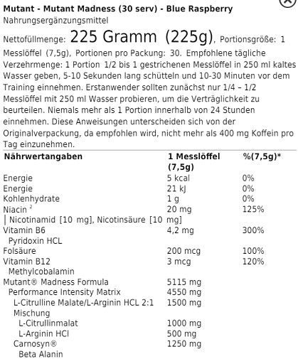 Mutant - Madness - 225G (30 Servings)