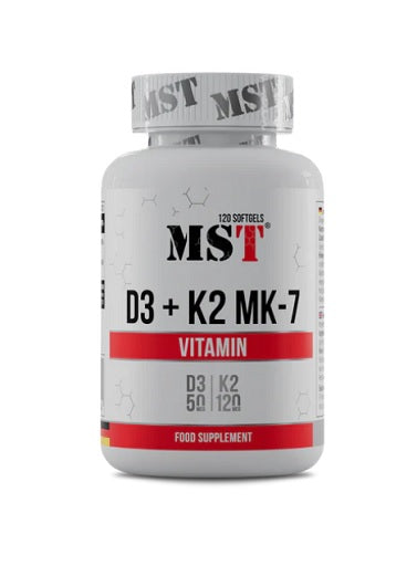 MST - Vitamin D3 + K2 + MK-7 - 120 Capsules