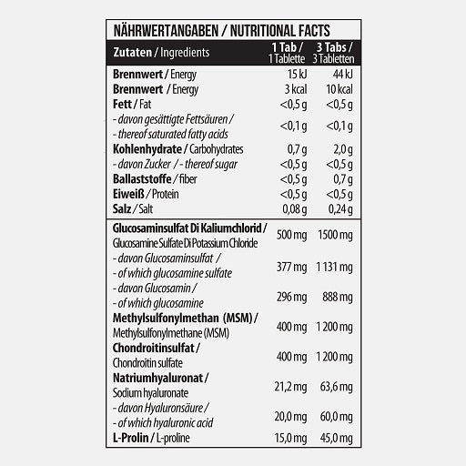 MST - Glucosamine Chondroitin MSM + Hyaluron - 90 Tablets