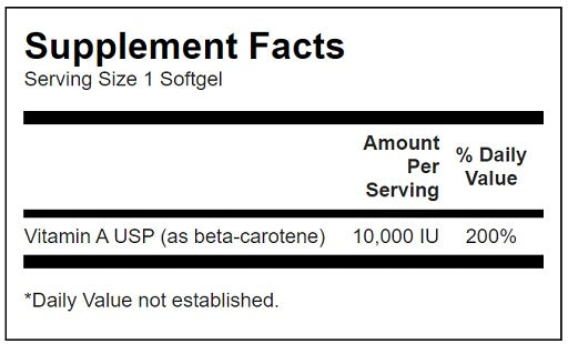 Swanson - Beta Carotene 10,000 IU - 100 Softgel Capsules