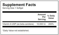Swanson - Beta Carotene 10,000 IU - 100 Softgel Capsules