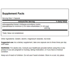 Swanson - Ashwagandha Extract - 450MG - 60 Capsules