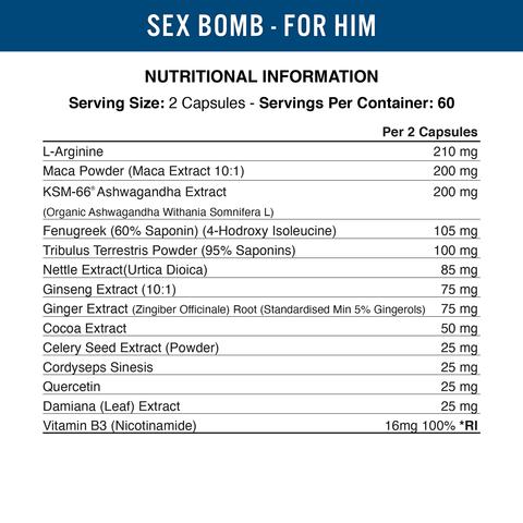 Applied Nutrition - Sex Bomb for Him - 120 Capsules