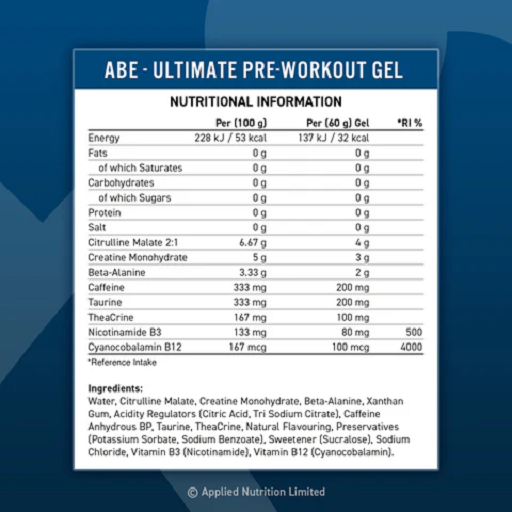 Applied Nutrition - ABE Pre-Workout Gel - 20 x 60ml
