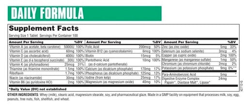 Universal - Daily Formula - 100 Tablets