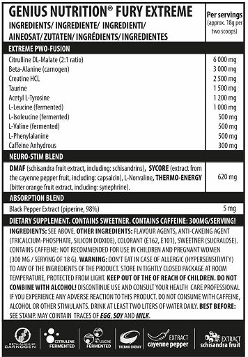 Genius Nutrition - Fury Extreme - 400G