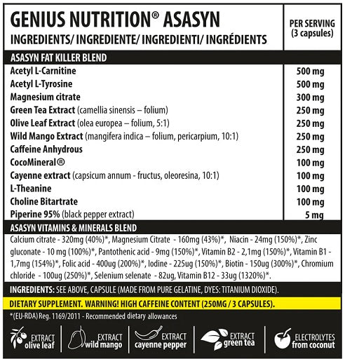 Genius Nutrition - Asasyn - 180 Capsules