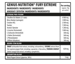 Genius Nutrition - Fury Extreme Sample - 10 x 18G