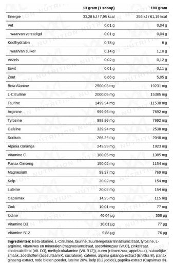 XXL Nutrition - Black Label Pre Workout - 390G