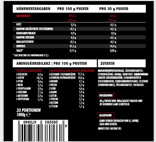 Big Zone - Clear Whey Protein Juice - 1000G Pouch