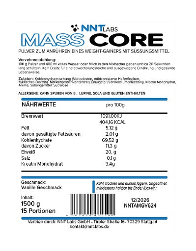 NNT - Anabolic Mass Gainer - 1500G