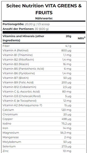 Scitec - Vita Greens & Fruits - 600G