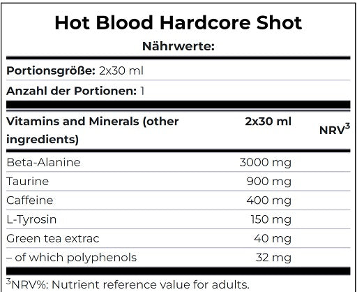 Scitec - Hot Blood Hardcore - 20 x 60ml