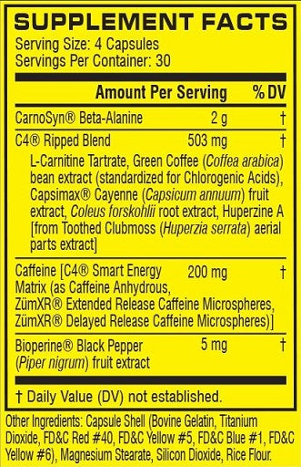 Cellucor - C4 Ripped - 120 Capsules - 30 Servings