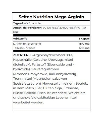 Scitec - Mega Arginine - 90 Capsules