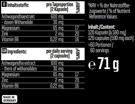 Body Attack - Ashwagandha - 120 Capsules