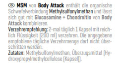 Body Attack - MSM - 100 Capsules