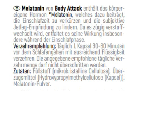 Body Attack - Melatonin - 60 Capsules