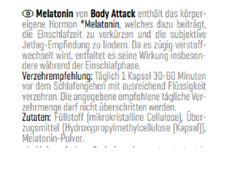 Body Attack - Melatonin - 60 Capsules