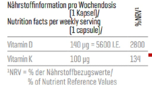 Body Attack - Vitamin D3 + K2 - 120 Capsules