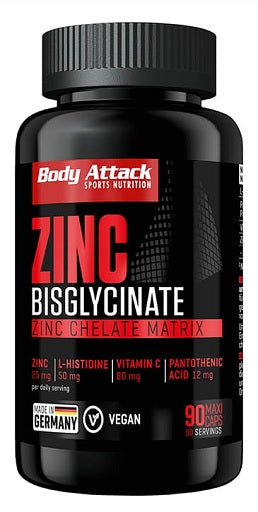 Body Attack - Zinc Bisglycinate - 90 Capsules