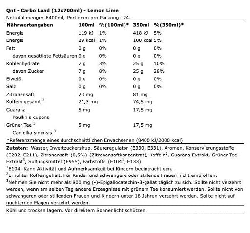 QNT - Carbo Load - 700ml Single Drink