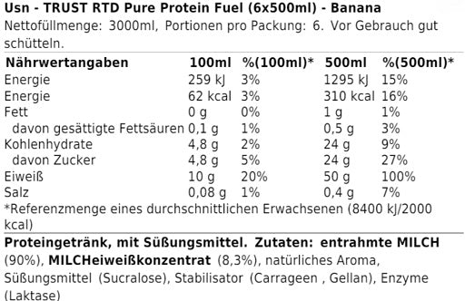 USN - Trust RTD Pure Protein Fuel - 6 x 500ml
