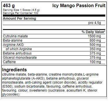 FA Nutrition - ICE Pump Pre-Workout - 463G